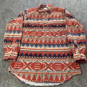 Vintage Express Rider Western Button Up Shirt Mens Medium Aztec Cowboy Rodeo